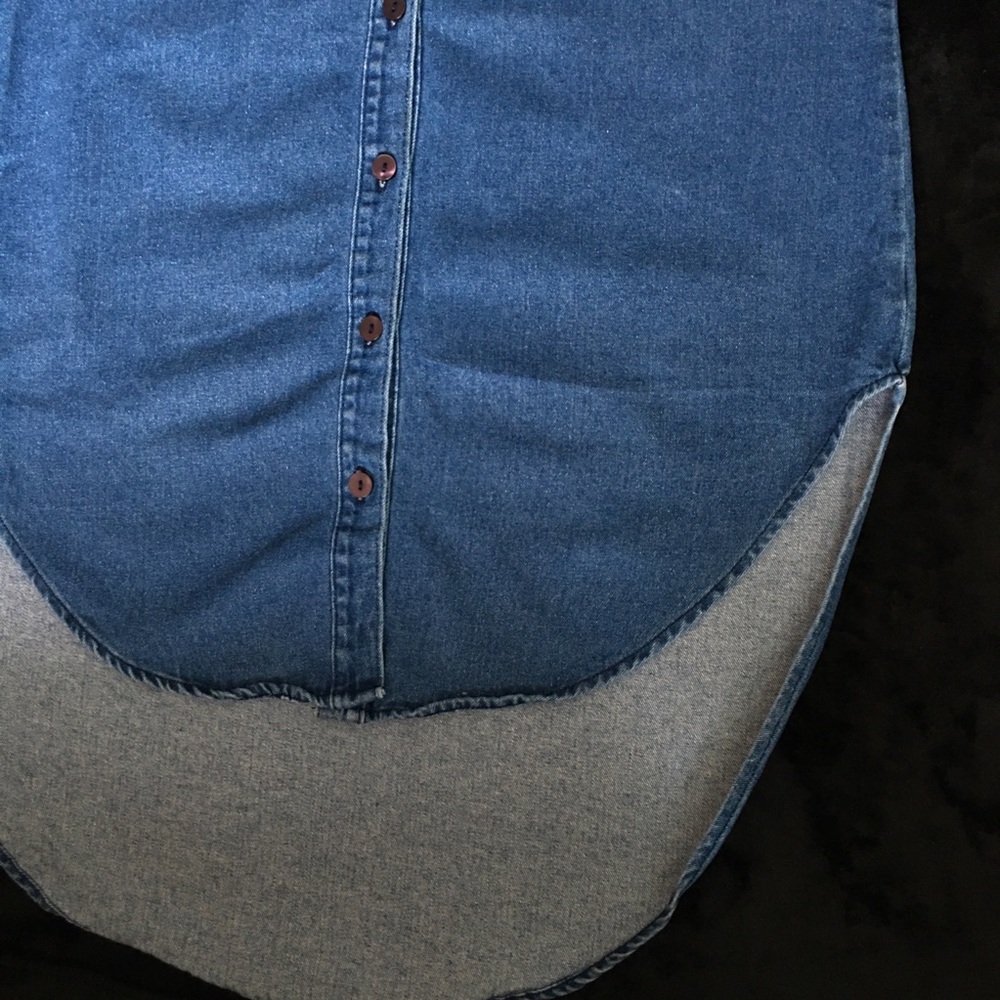 Vibrant m.i.u. Denim Dress | Extended Long Sleeve - Picture 7 of 14